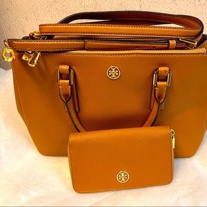 Tory Burch leather Robinson Double Zip Tote
